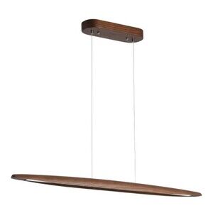 Wood Linear Pendant Light 51in Kitchen Island Dining Pool Table Modern LED Lamp